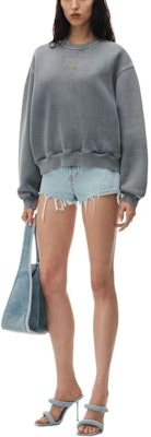 (W) Alexander Wang SS24 Sudadera Mujer Acid Wash Gris Logo Crewneck Pullover. 4CC32213600-37A Lookbook (W) Alexander Wang SS24 Sudadera Mujer Acid Wash Gris Logo Crewneck Pullover. 4CC32213600-37A