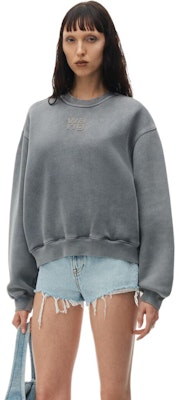 (W) Alexander Wang SS24 Sudadera Mujer Acid Wash Gris Logo Crewneck Pullover. 4CC32213600-37A Purchase (W) Alexander Wang SS24 Sudadera Mujer Acid Wash Gris Logo Crewneck Pullover. 4CC32213600-37A