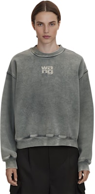 (W) Alexander Wang SS24 Sudadera Mujer Acid Wash Gris Logo Crewneck Pullover. 4CC32213600-37A Sizing (W) Alexander Wang SS24 Sudadera Mujer Acid Wash Gris Logo Crewneck Pullover. 4CC32213600-37A