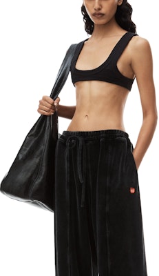 (W) アレキサンダー・ワン SS24 アップルロゴ ハイウエスト ドローストリングニットジョガー ブラック レディース 4CC12443550-95A Purchase (W) アレキサンダー・ワン SS24 アップルロゴ ハイウエスト ドローストリングニットジョガー ブラック レディース 4CC12443550-95A