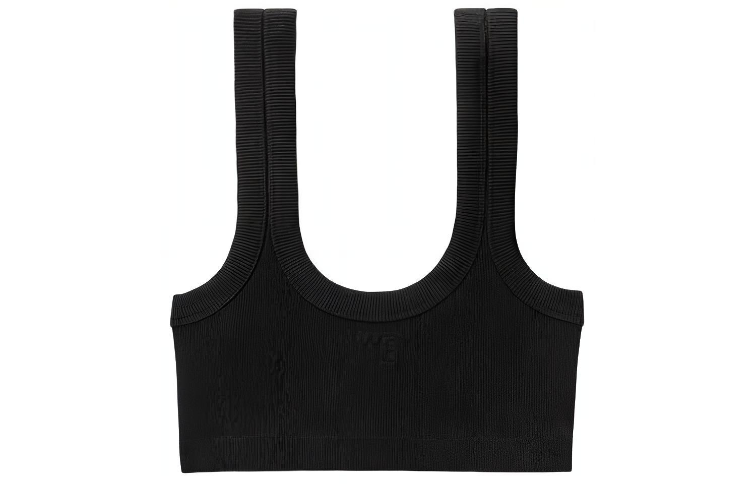 (Women) Alexander Wang SS24 Black Logo Sleeveless Tank Top 4CC2248102001
