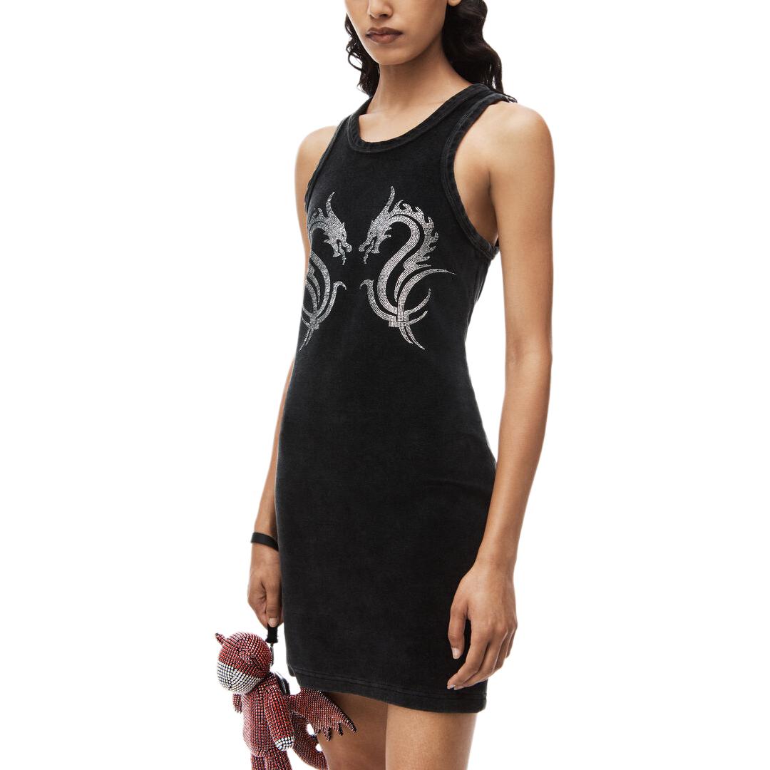 Purchase (W) 알렉산더 왕 SS24 드래곤 캡슐 슬림핏 민소매 미니 드레스 블랙. 1CC12466300-95A