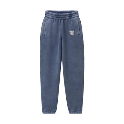 (Women) Alexander Wang SS24 Essential Terry Logo Jogger Sweatpants Navy Blue - 4CC3224348-407