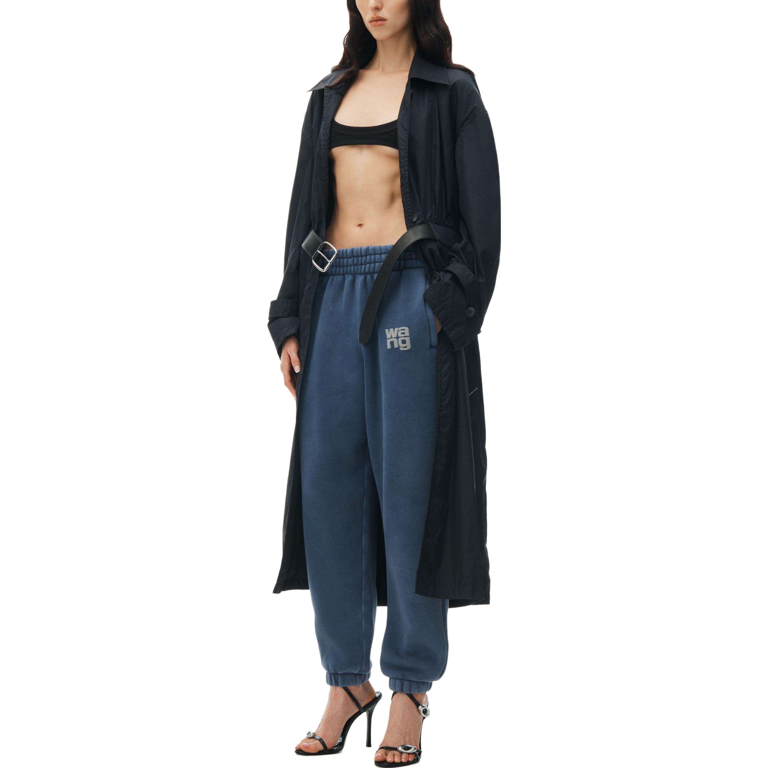 Lookbook (Women) Alexander Wang SS24 Essential Terry Logo Jogger Sweatpants Navy Blue - 4CC3224348-407