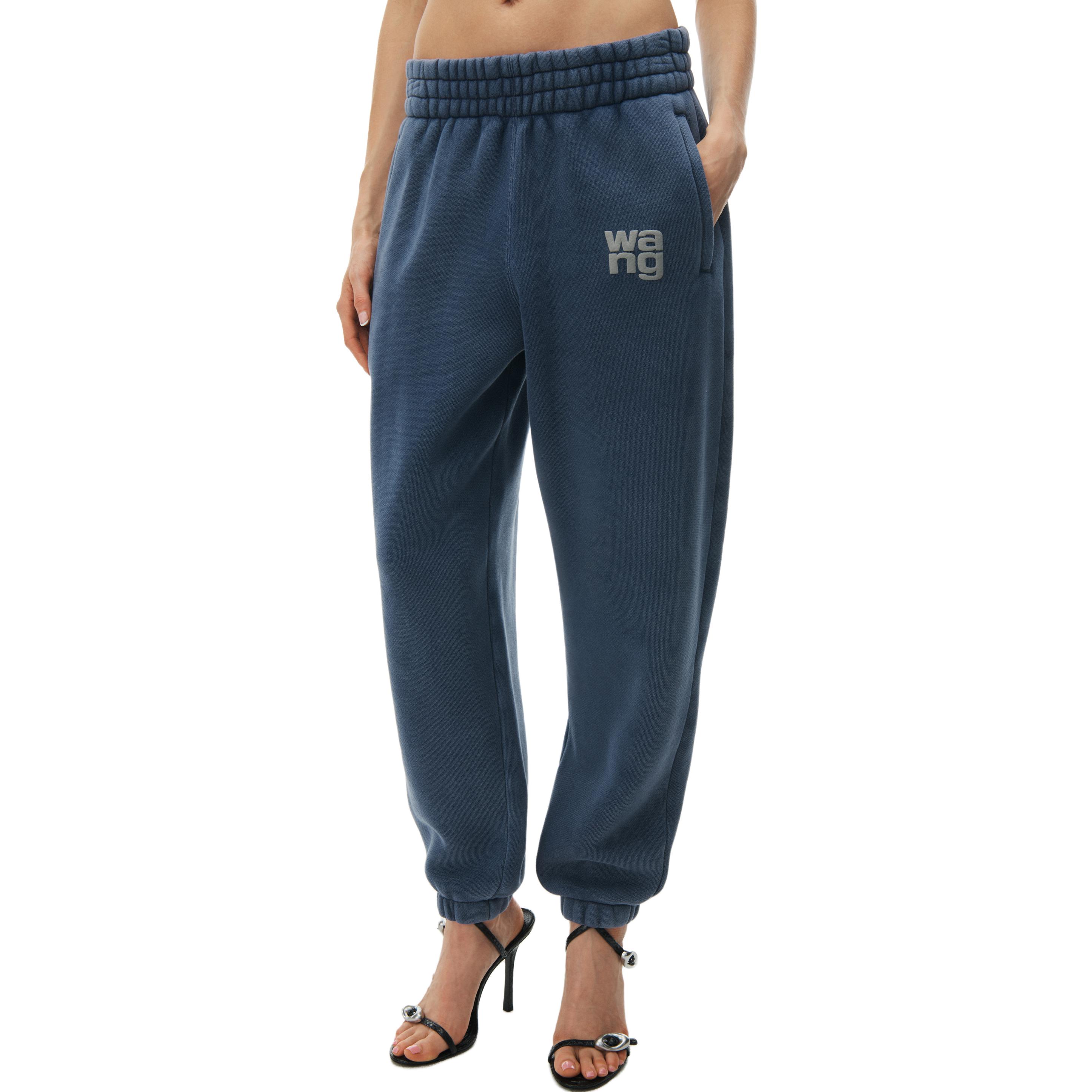 Purchase (Women) Alexander Wang SS24 Essential Terry Logo Jogger Sweatpants Navy Blue - 4CC3224348-407