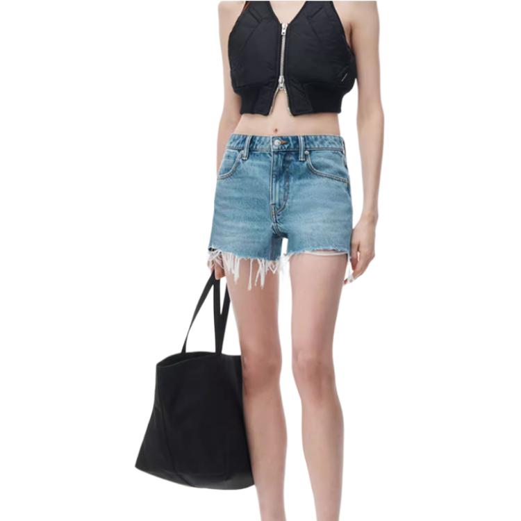 (Women) Alexander Wang SS24 High-Waisted Denim Shorts Women - Vintage Light Indigo Blue. 4DC2244299-486 圖 3