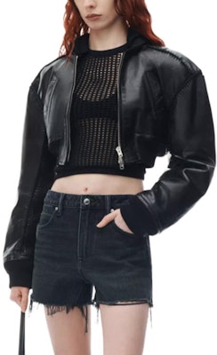 (W) Alexander Wang SS24 Seluar Pendek Denim Kelabu High-Waisted Distressed 4DC2244301-031 Lookbook (W) Alexander Wang SS24 Seluar Pendek Denim Kelabu High-Waisted Distressed 4DC2244301-031