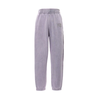 (Women) Alexander Wang SS24 Logo Jogger Knit Sweatpants Acid Wash Purple Pink 4CC3224348-Pink