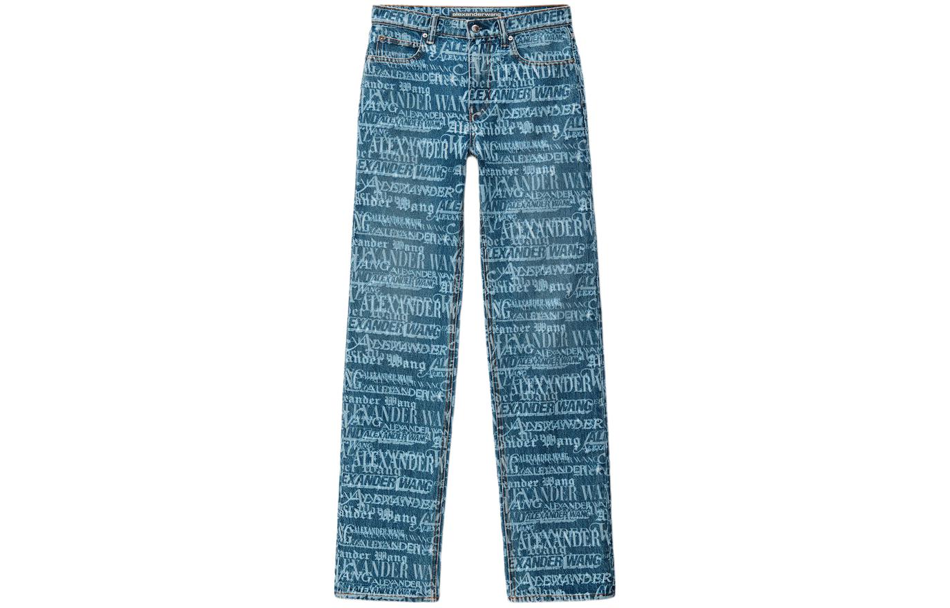 Order (W) アレキサンダー・ワン SS24 ストレートデニム 新聞プリント インディゴブルー レディース 4DC2244280-473