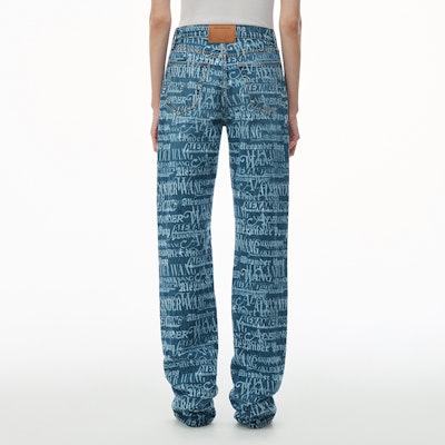 (W) アレキサンダー・ワン SS24 ストレートデニム 新聞プリント インディゴブルー レディース 4DC2244280-473 Shop (W) アレキサンダー・ワン SS24 ストレートデニム 新聞プリント インディゴブルー レディース 4DC2244280-473