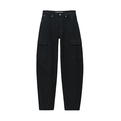 (Women) Alexander Wang SS24 Low-Rise Wide-Leg Denim Jeans Women Black 4DC2244305-011