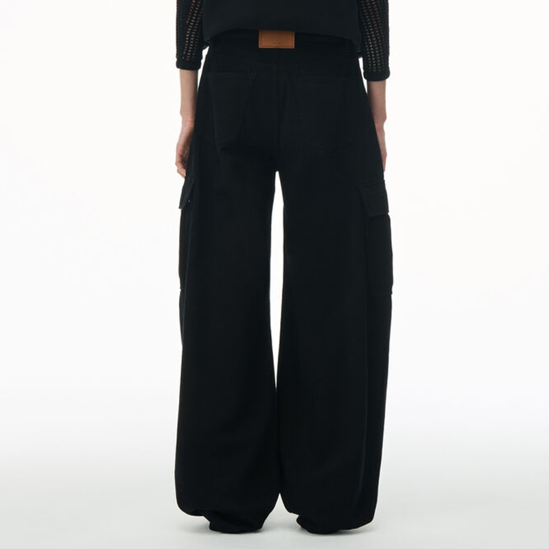 Shop (W) アレキサンダー ワン SS24 ローライズ ワイドレッグ デニム ジーンズ レディース ブラック 4DC2244305-011