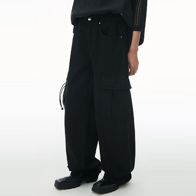 (W) アレキサンダー ワン SS24 ローライズ ワイドレッグ デニム ジーンズ レディース ブラック 4DC2244305-011 Purchase (W) アレキサンダー ワン SS24 ローライズ ワイドレッグ デニム ジーンズ レディース ブラック 4DC2244305-011