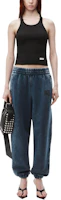 Lookbook (W) Alexander Wang Celana Knit Logo Mid-Rise SS24 Ice Blue. 4CC3244403424A-BLUE