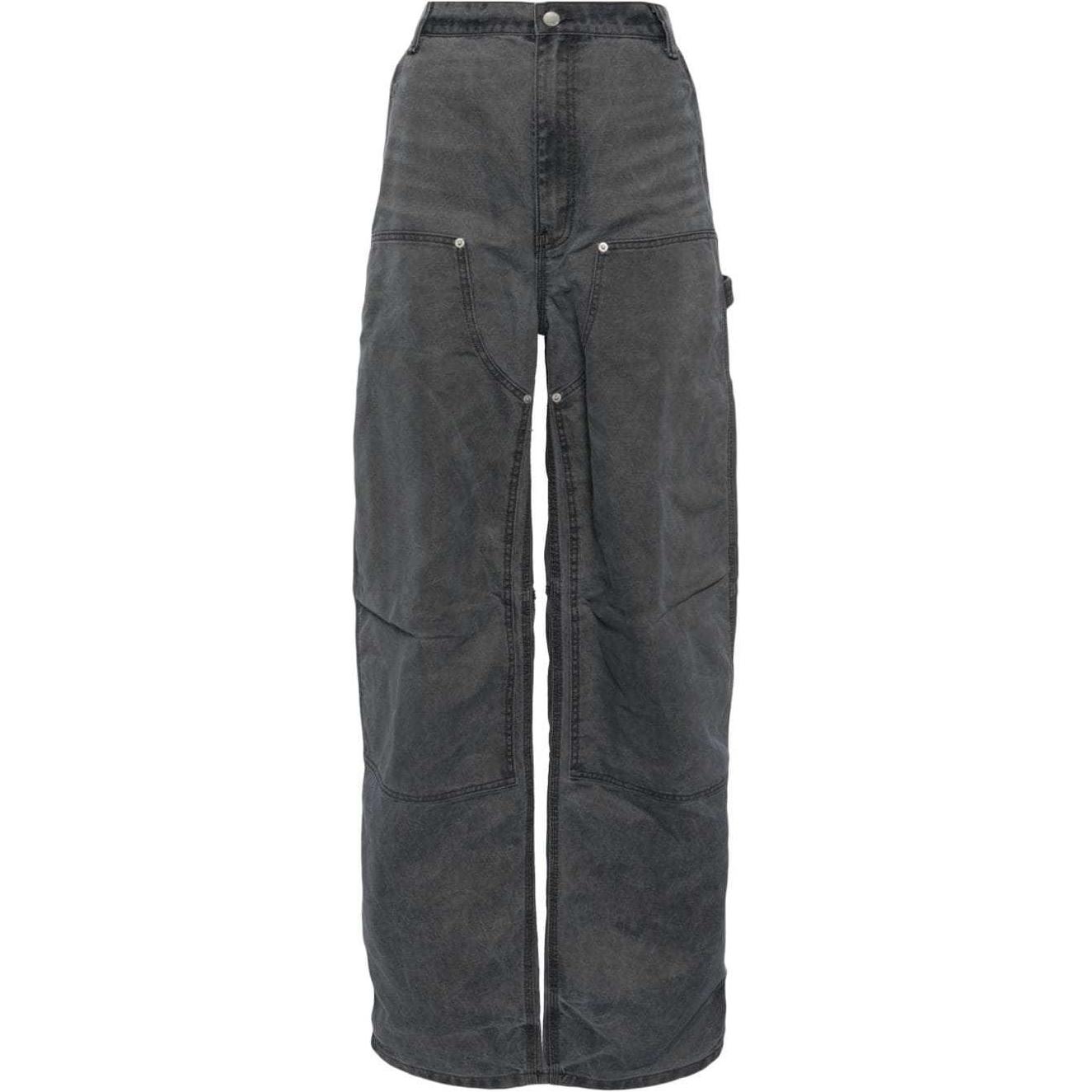 (Women) Alexander Wang SS24 Mid-Rise Washed Grey Comfort Denim Jeans for Women. 4DC3244370-GREY
