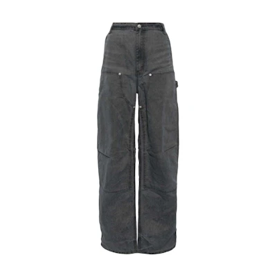(Women) Alexander Wang SS24 Mid-Rise Washed Grey Comfort Denim Jeans for Women. 4DC3244370-GREY
