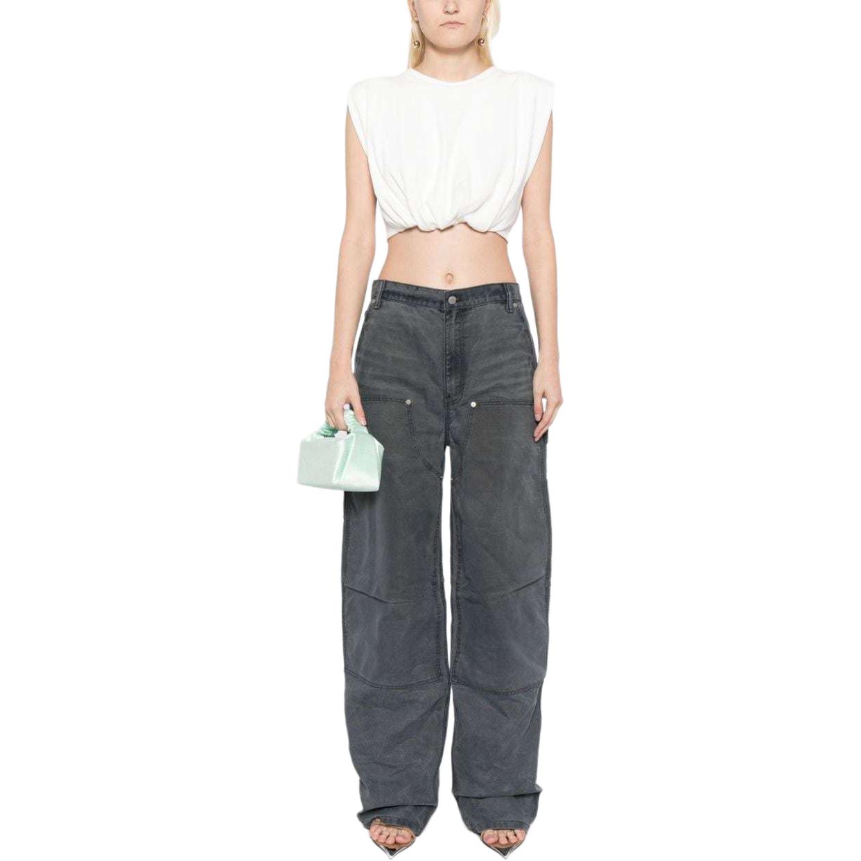 Lookbook (W) Alexander Wang 女裝 SS24 中腰水洗灰舒適牛仔褲 4DC3244370-GREY