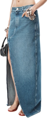 (W) アレキサンダー ワン SS24 ミニマリスト コンフォート デニム マキシスカート ブルー レディース 1WC1245250-473 Purchase (W) アレキサンダー ワン SS24 ミニマリスト コンフォート デニム マキシスカート ブルー レディース 1WC1245250-473