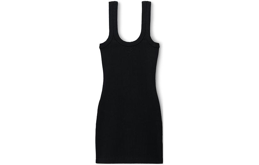 (Women) Alexander Wang SS24 Minimalist High-Street Sleeveless Black Dress Women. 4CC2246250-001
