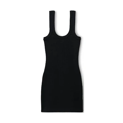 (Women) Alexander Wang SS24 Minimalist High-Street Sleeveless Black Dress Women. 4CC2246250-001