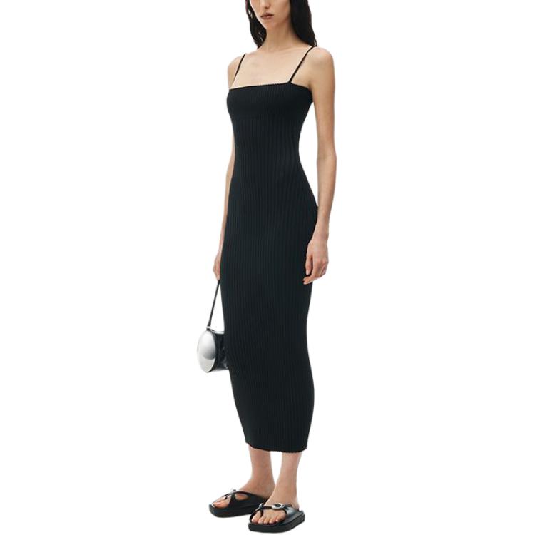 Lookbook (Women) Alexander Wang SS24 Minimalist Logo Slim Knit Tank Dress Women’s Black 1KC2246011-001