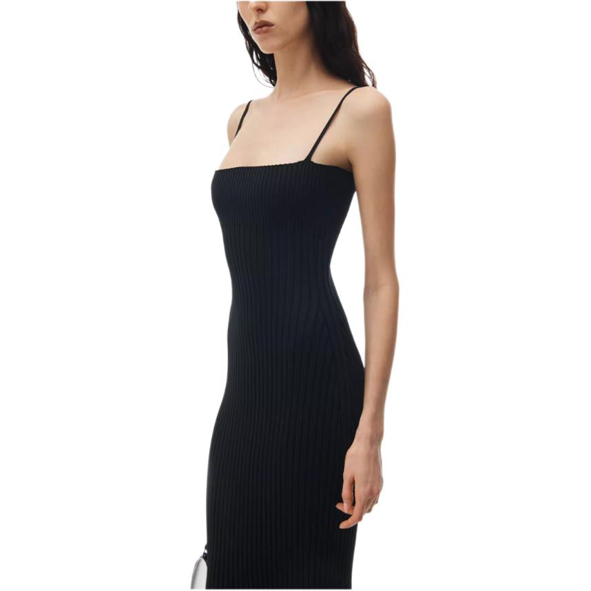 Purchase (Women) Alexander Wang SS24 Minimalist Logo Slim Knit Tank Dress Women’s Black 1KC2246011-001