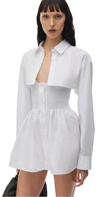 (W) Alexander Wang SS24 Dress Baju Mini Ruched Lengan Panjang Wanita Putih 4WC2246263-100 Purchase (W) Alexander Wang SS24 Dress Baju Mini Ruched Lengan Panjang Wanita Putih 4WC2246263-100