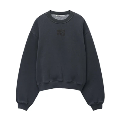 (Women) Alexander Wang SS24 Puff Logo Terry Sweatshirt Dark Grey 4CC3221360-094A