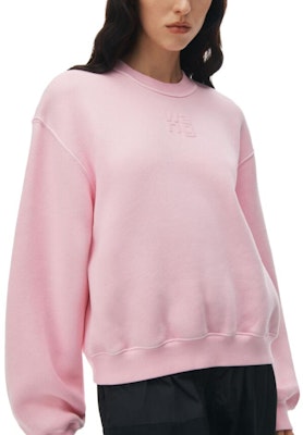 (W) アレキサンダーワン SS24 ピンク パフロゴ テリー スウェットシャツ エッセンシャルプルオーバー 4CC32213609-53A Purchase (W) アレキサンダーワン SS24 ピンク パフロゴ テリー スウェットシャツ エッセンシャルプルオーバー 4CC32213609-53A