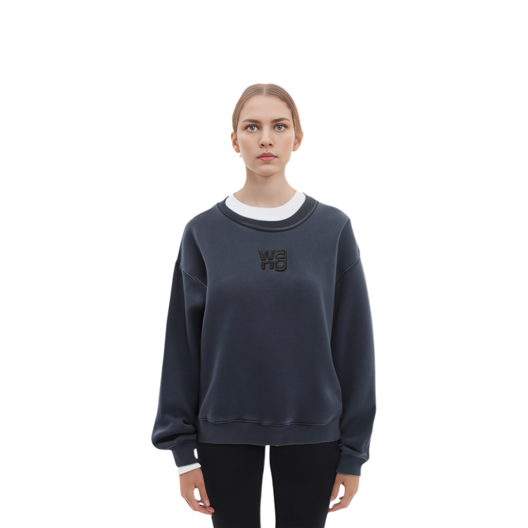 Sizing (W) 亚历山大王SS24深灰色泡泡标志毛巾布卫衣 4CC3221360-094A