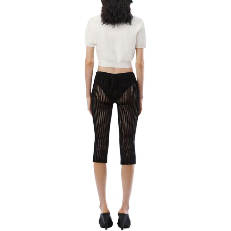 Shop (Women) Alexander Wang SS24 Ribbed Casual Knit Pullover Short Sleeve Top Women Soft White 1KC3231037-104