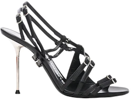 Order (W) Alexander Wang Stiletto ''Sandale en Cuir Noir à Talon Aiguille'' 3049S0068L001