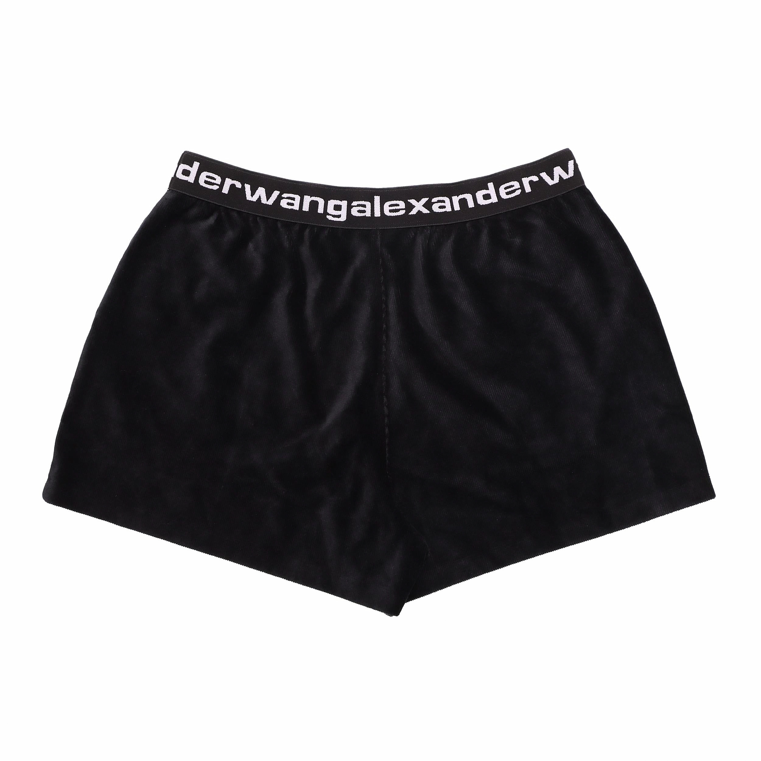 Shop (W) Alexander Wang Pantalones Cortos Elásticos de Pana Negros 4CC1204025-001