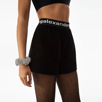 (W) Alexander Wang Pantalones Cortos Elásticos de Pana Negros 4CC1204025-001 Sizing (W) Alexander Wang Pantalones Cortos Elásticos de Pana Negros 4CC1204025-001