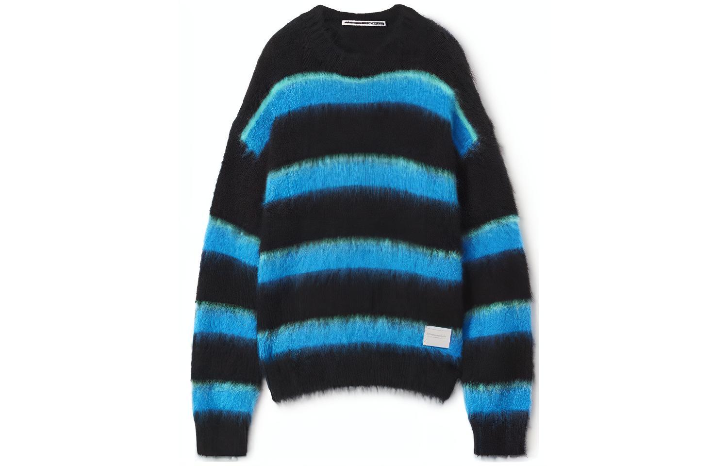 Order (W) Alexander Wang Sweater Oversized Crew Neck Garis Wanita Biru. 1KC4231036-004