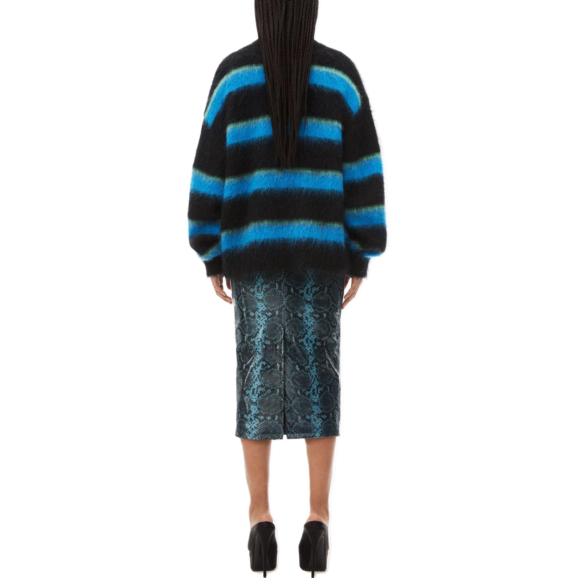 Purchase (W) Alexander Wang Sweater Oversized Crew Neck Garis Wanita Biru. 1KC4231036-004