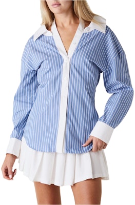 (W) Alexander Wang Baju Lengan Panjang Bergaris Oversized Wanita Biru 4WC3231406-428 Buy (W) Alexander Wang Baju Lengan Panjang Bergaris Oversized Wanita Biru 4WC3231406-428