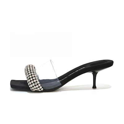 (W) Alexander Wang Studded Slide High Heel 'Black Fashion'