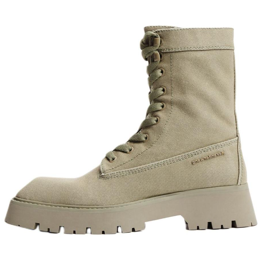 (Women) Alexander Wang Throttle Lace-Up Green Square-Toe Ankle Boots Women 30324B006248A