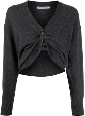 (W) アレキサンダー ワン Vネック ソリッド ニット セーター ブラック 4KC1233031-010 Buy (W) アレキサンダー ワン Vネック ソリッド ニット セーター ブラック 4KC1233031-010