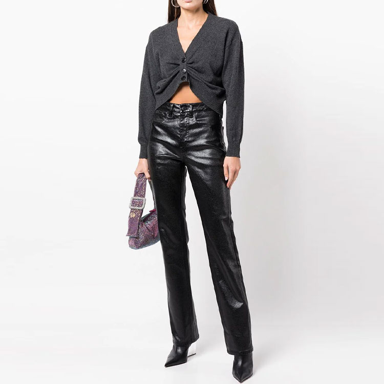 Lookbook (W) アレキサンダー ワン Vネック ソリッド ニット セーター ブラック 4KC1233031-010