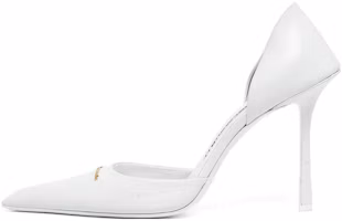 (Women) Alexander Wang Viola 'White Leather Pointed High-Heel Mule' 30122P022100 (Women) Alexander Wang Viola 'White Leather Pointed High-Heel Mule' 30122P022100