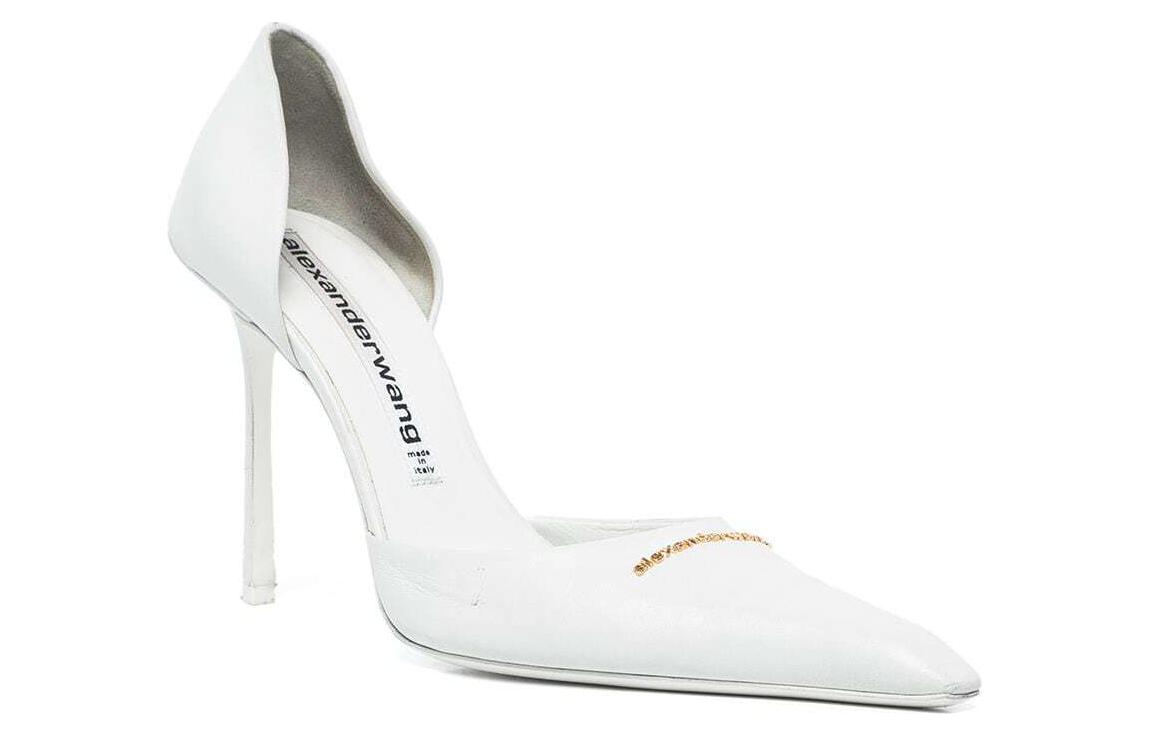 Order (W) Alexander Wang Viola 'Mules Hak Tinggi Kulit Putih' 30122P022100