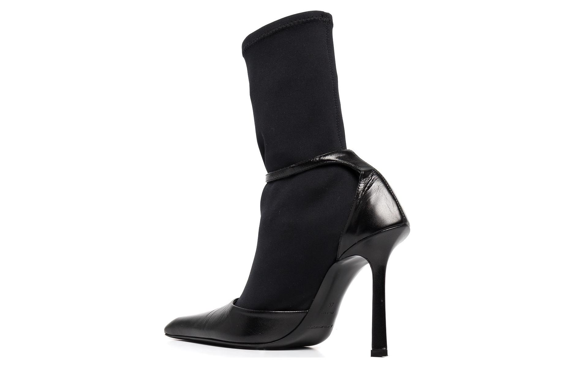 (Women) Alexander Wang Viola Bootie 'Black Leather Stiletto' 30322B013001