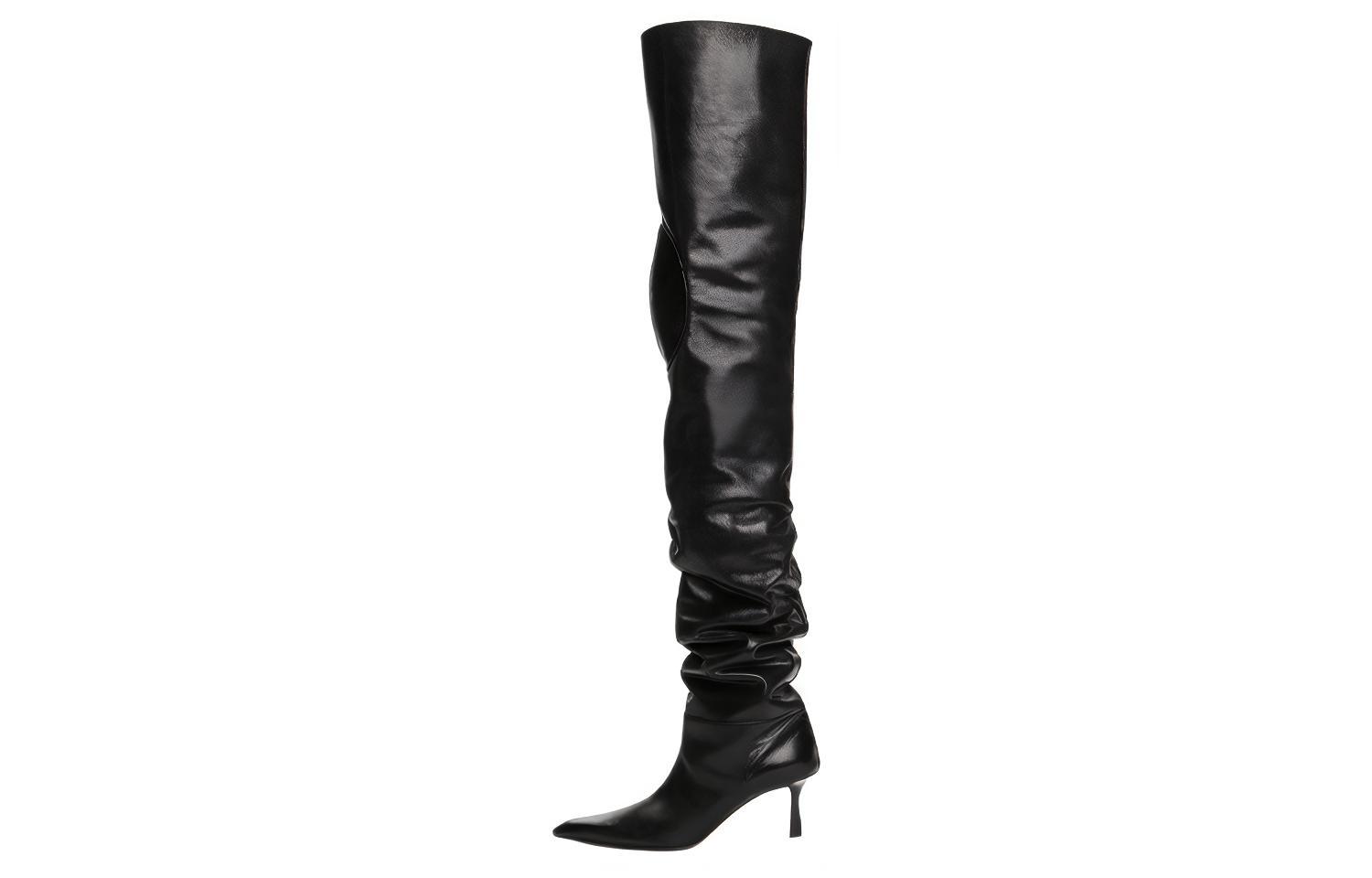 (W) Alexander Wang Viola High 'Black Leather Fashion'