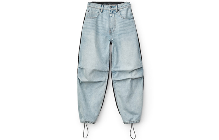 (Women) Alexander Wang Washed Loose Patchwork Jeans Light Blue Fall 4DC2194485-112