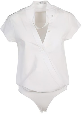 (W) Alexander Wang Baju Bodysuit Lengan Pendek Putih Kapas 4W487007P7-100 Buy (W) Alexander Wang Baju Bodysuit Lengan Pendek Putih Kapas 4W487007P7-100