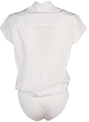 (W) Alexander Wang Baju Bodysuit Lengan Pendek Putih Kapas 4W487007P7-100 Lookbook (W) Alexander Wang Baju Bodysuit Lengan Pendek Putih Kapas 4W487007P7-100