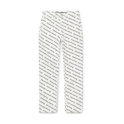 (Women) Alexander Wang White High-Waisted Logo Jeans 4DC1214895-985