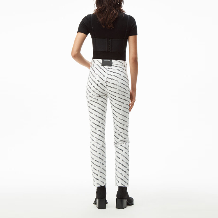 Shop (Women) Alexander Wang White High-Waisted Logo Jeans 4DC1214895-985